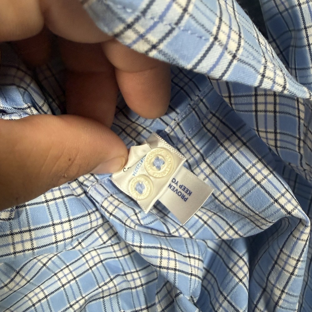 Southern Tide Mens XXL Blue Plaid Long Sleeve Button Down Shirt Cotton Check - Picture 5 of 7